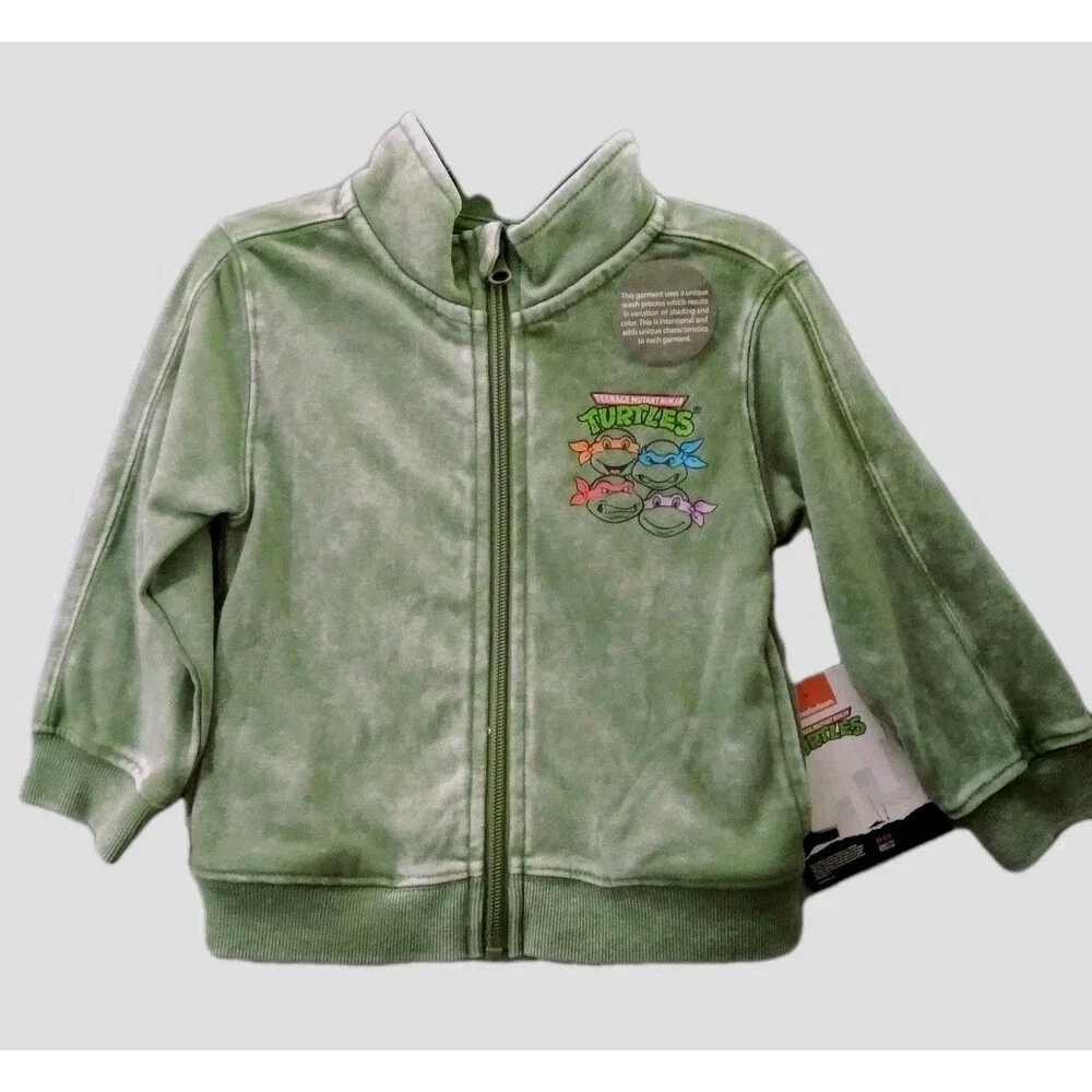 TMNT Jacket Teenage Mutant Ninja Turtle Size 2T Zip Up Sweatshirt Spring Hooded